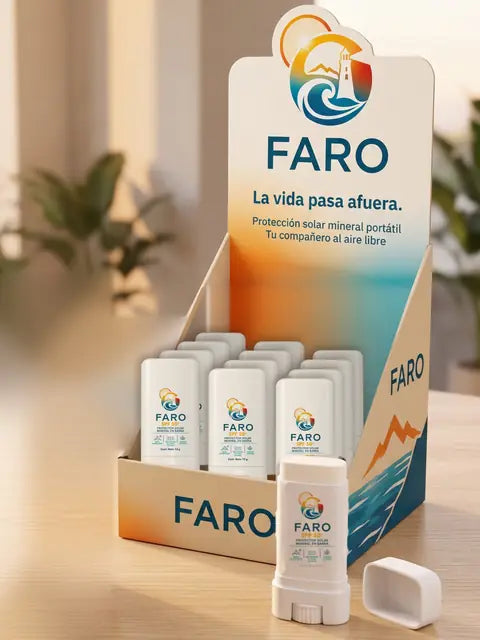 Caja exhibidora FARO con 12 barras